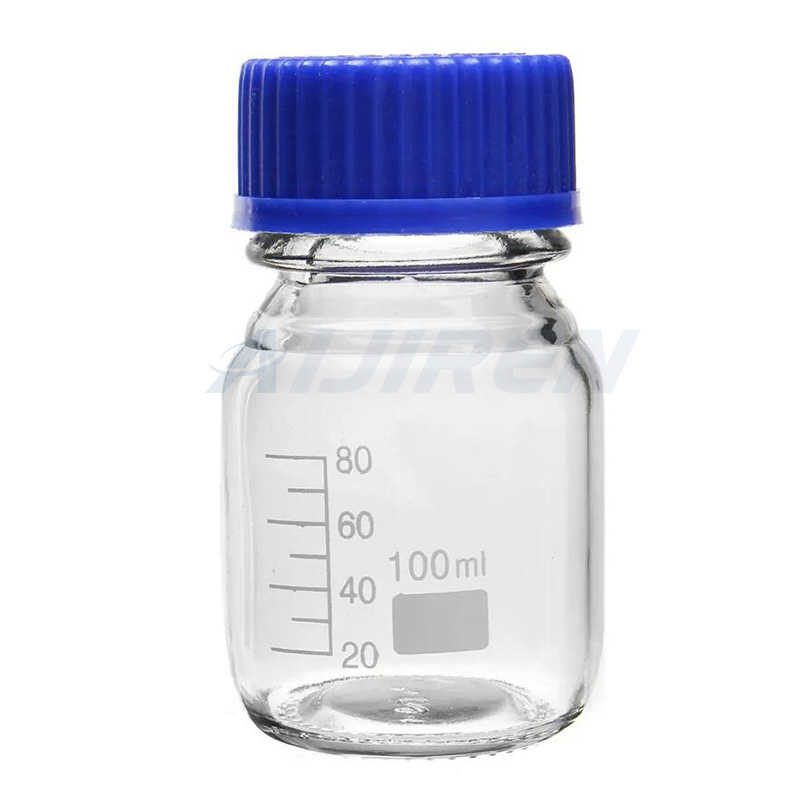 graduated experimental sample clear reagent bottle
